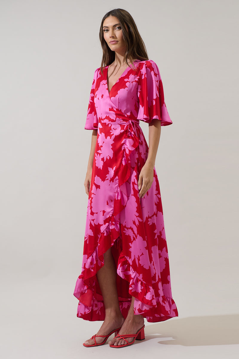 Burning Love Abelia Hi-Low Maxi Wrap Dress – Sugarlips