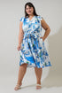 Sosy Postcard Charlotte Button Midi Dress Curve