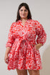 Hazen Floral Leola Shift Mini Dress Curve
