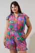 Cindal Floral Hita Ruffle Top Curve