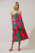 Milton Abstract Moxy Tiered Maxi Dress