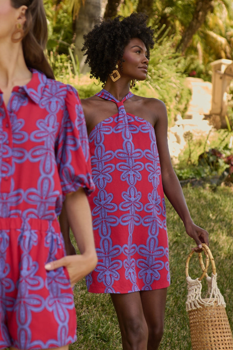 Rory Abstract Amory Halter Mini Dress – Sugarlips