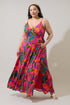 Beal Tropical Smocked Maxi Dress Curve