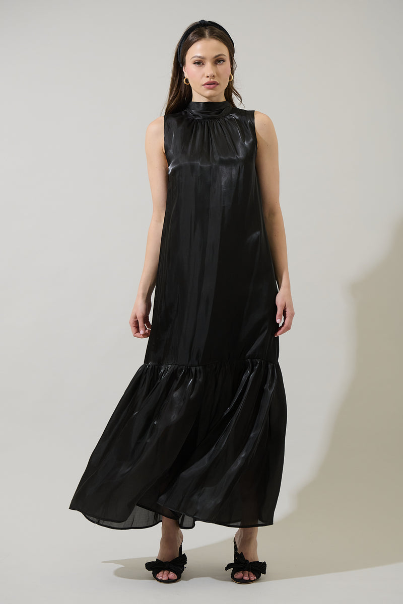 Maeva Organza Mockneck Maxi Dress – Sugarlips