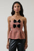 Lazara Tweed Bow Strapless Top