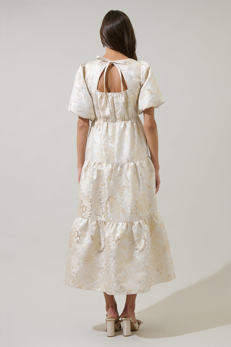 Lola Jacquard Eulalia Tiered Maxi Dress – Sugarlips