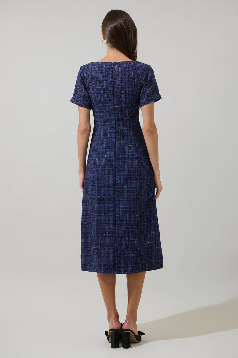 スーツ・フォーマル・ドレス Allure Tweed Midi Dress Allure Tweed Midi Dress ネイビー｜Yahoo!フリマ（旧PayPayフリマ）