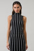 Devary Stripe Mock Neck Knit Top