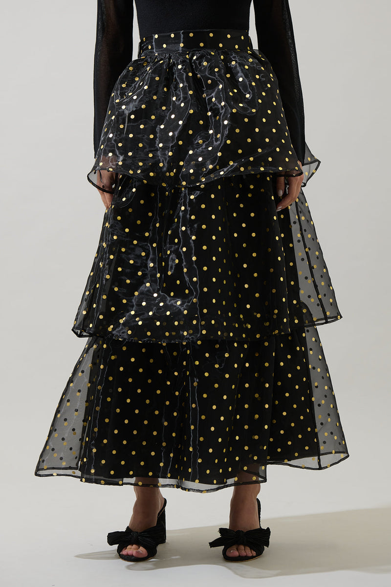 Ferris Polka Dot Halie Organza Maxi Skirt – Sugarlips