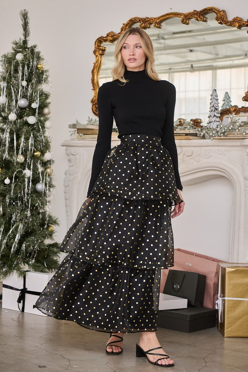 Ferris Polka Dot Halie Organza Maxi Skirt – Sugarlips
