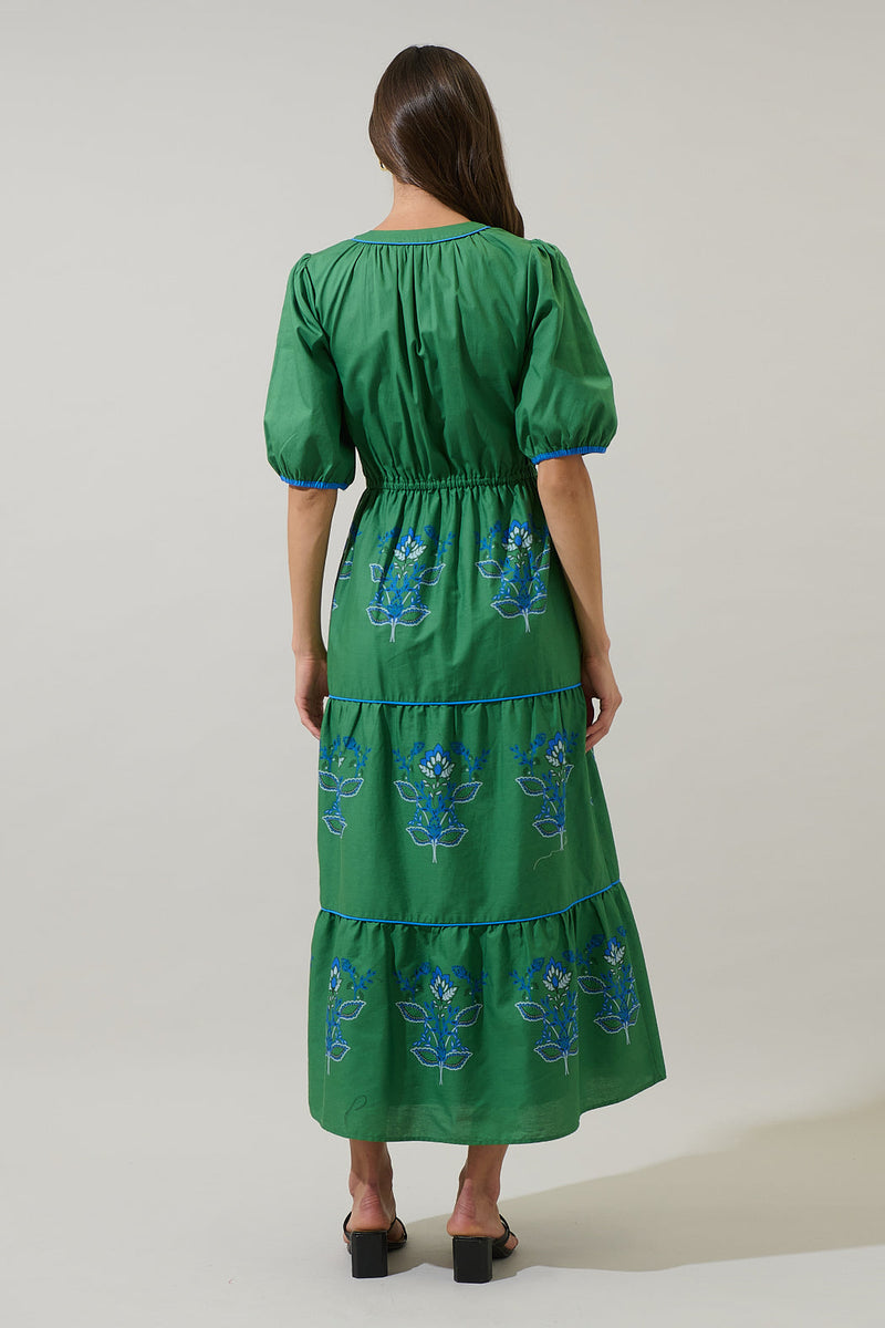 Meridy Floral Vonie Tiered Midi Dress – Sugarlips