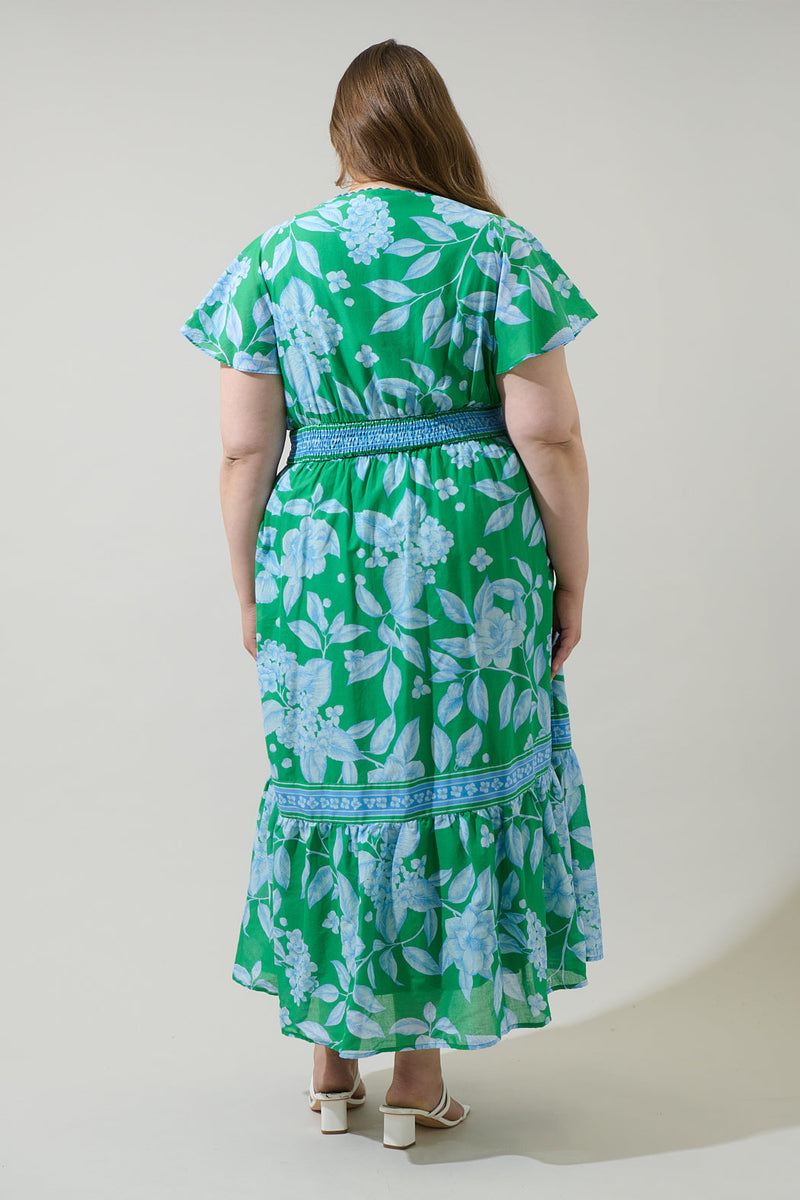 Verbena Floral Ingrida Surplice Maxi Dress Curve – Sugarlips