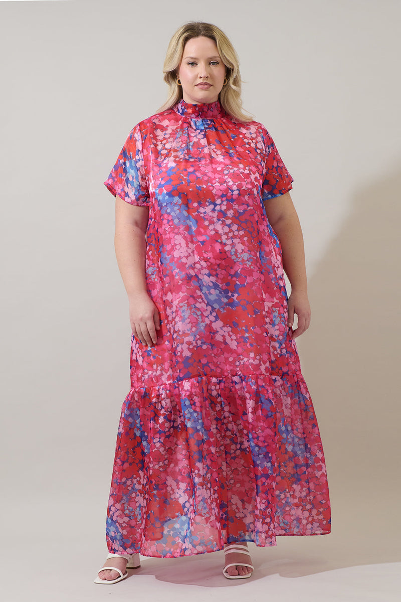 Leah Abstract Dime Organza Maxi Dress Curve – Sugarlips