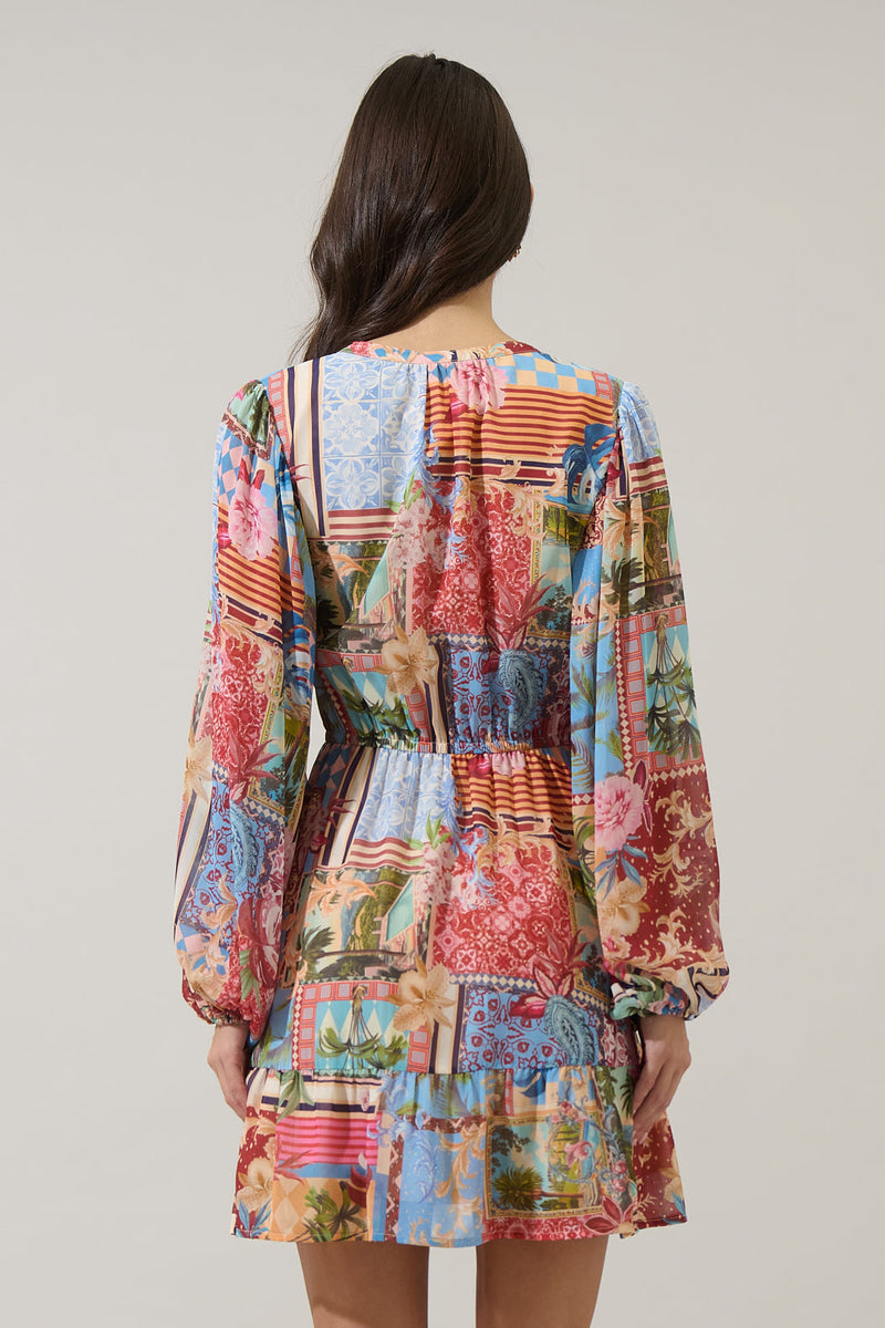 Melani Tropical Paxton Balloon Sleeve Mini Dress – Sugarlips