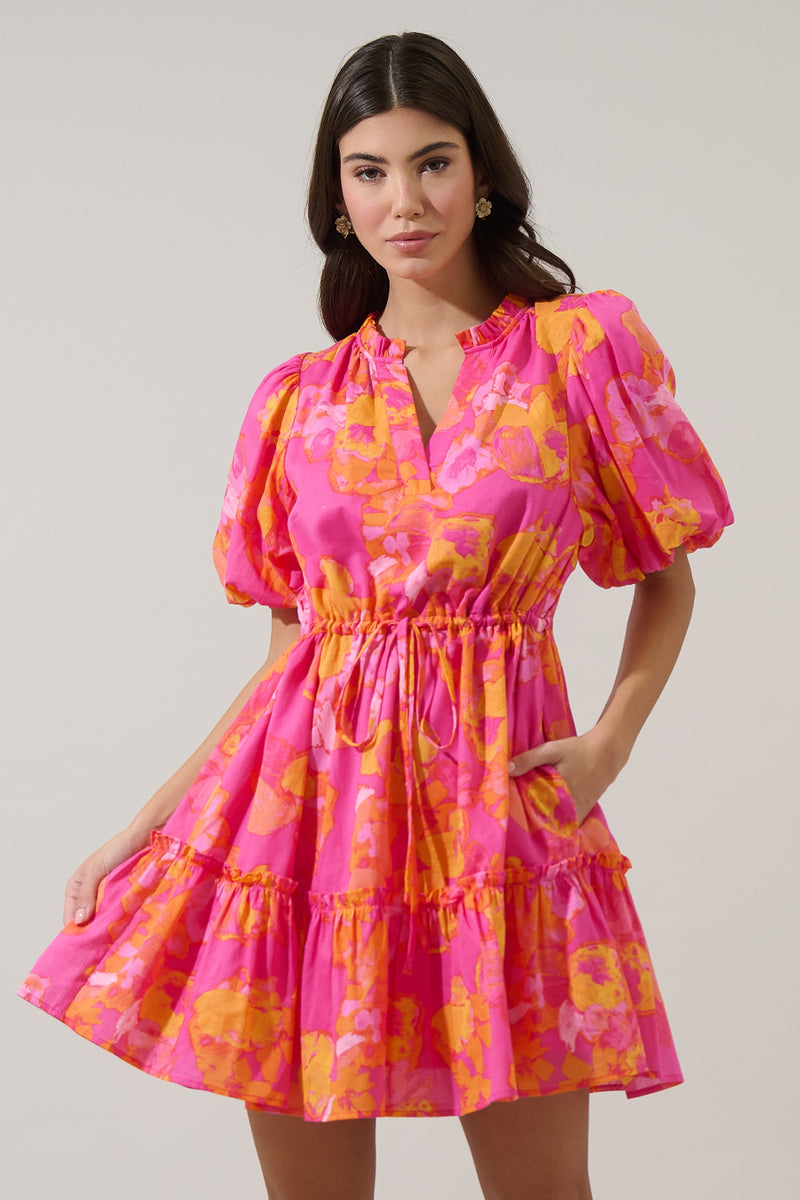 Elaris Floral Noella Shift Mini Dress – Sugarlips