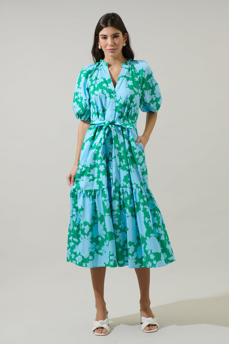 Wynette Tiered Midi Dress Riona Floral – Sugarlips