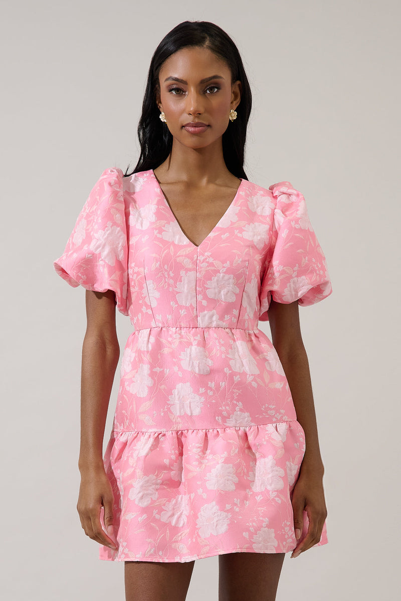 Nicole Jacquard May Tiered Mini Dress – Sugarlips