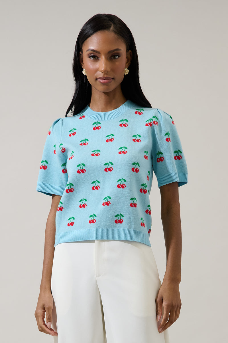 Cherryville Short Sleeve Sweater Top – Sugarlips