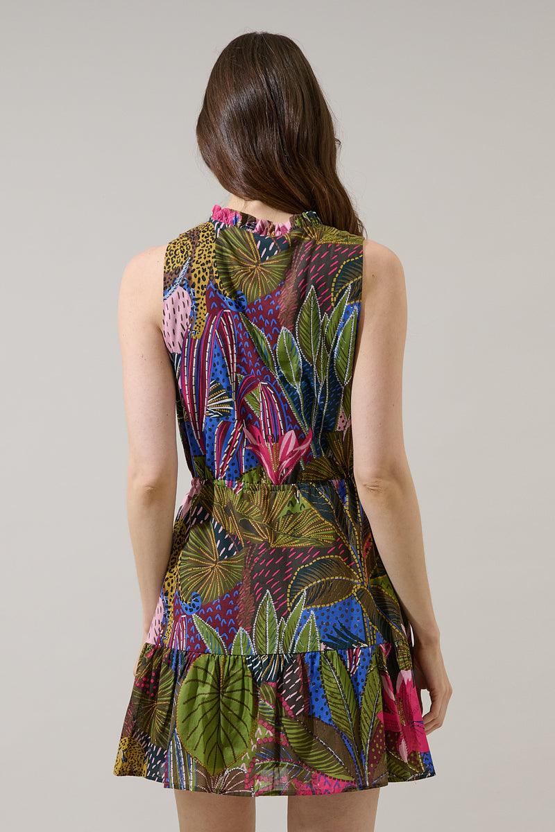 Itzel Shift Mini Dress Jenla Tropical – Sugarlips
