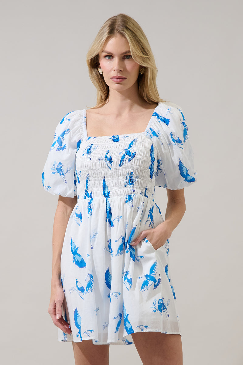 Bluebird Hailie Smocked Mini Dress – Sugarlips