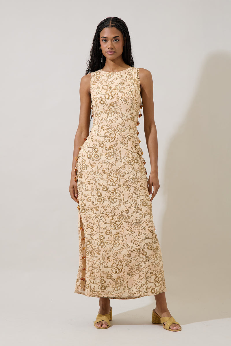 Vieta Cut Out Maxi Dress Hazley Floral – Sugarlips
