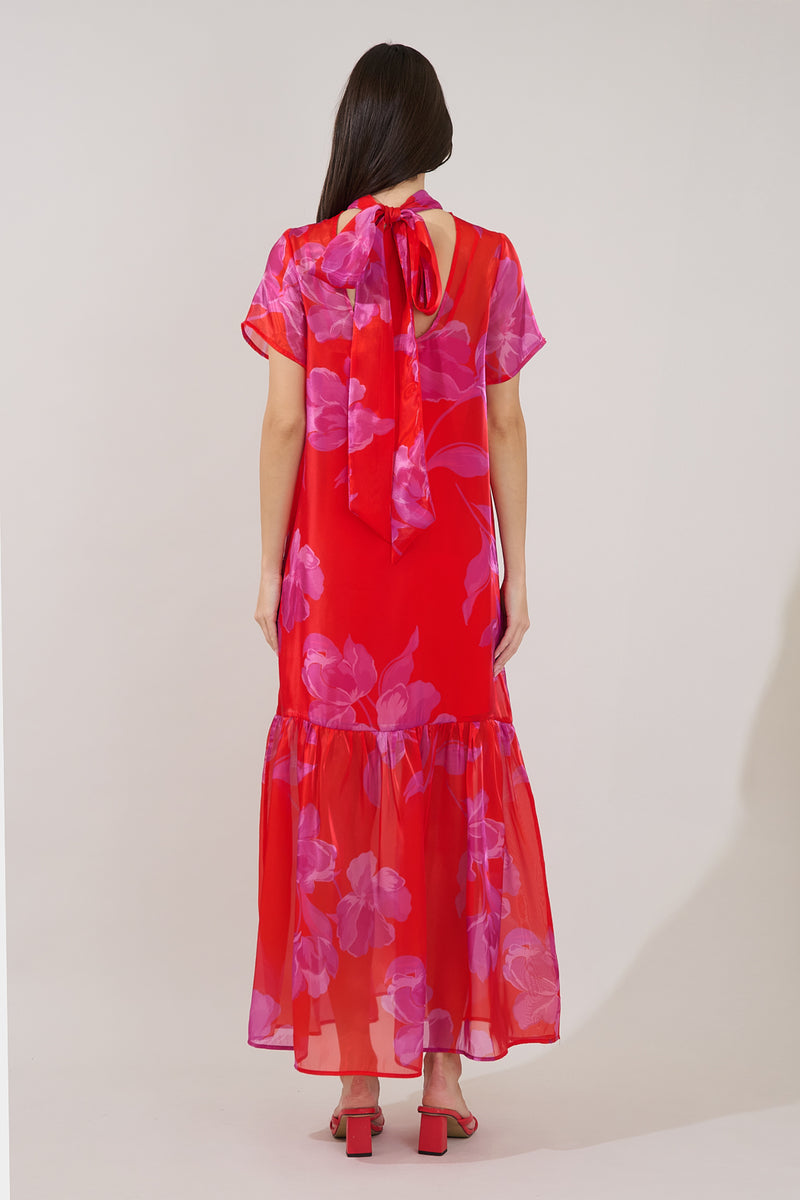 dime organza long cami dress Abay Floral Organza Dress  LaLihn