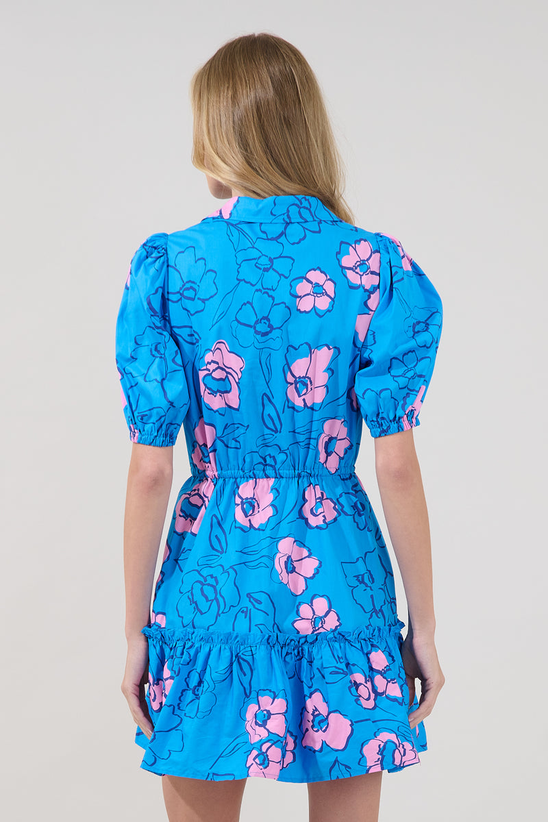 Stacie Button Down Mini Dress Cosmic Poppy – Sugarlips