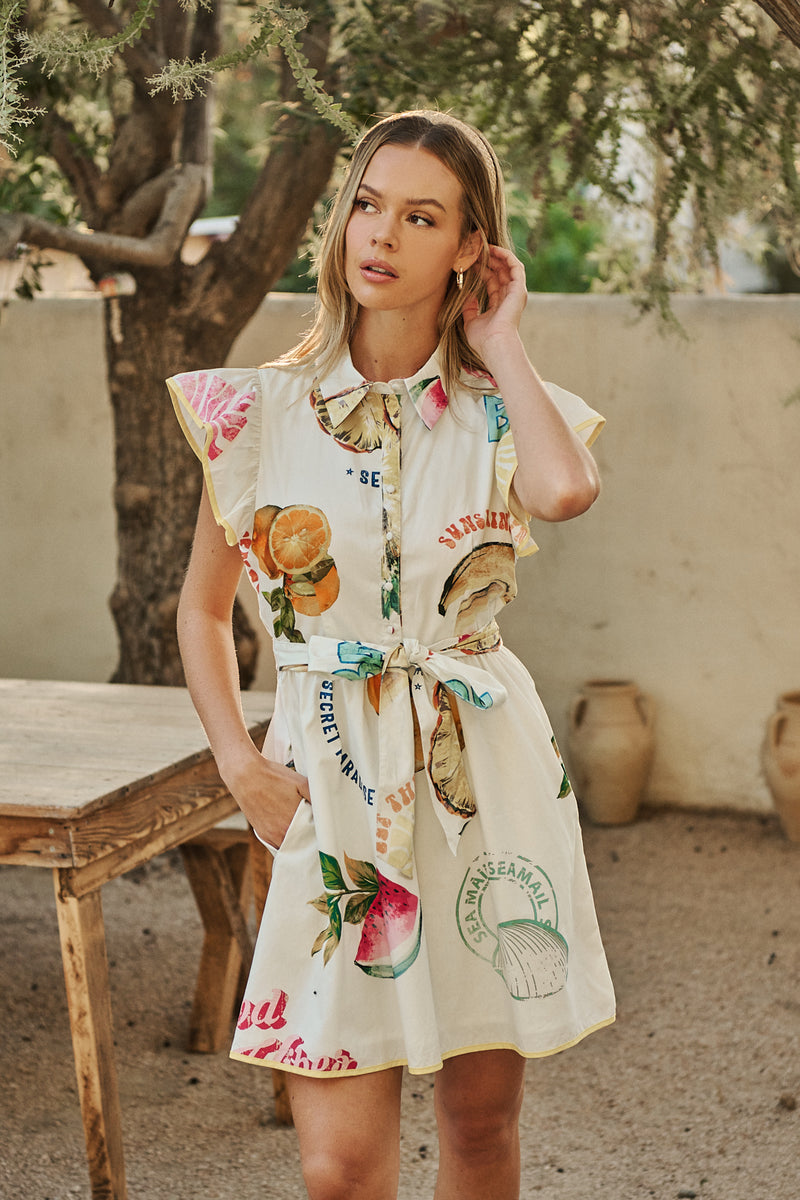 Zahra Island Maia Ruffle Collared Dress – Sugarlips