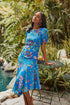 Fiona Floral Balboa Asymmetrical Midi Dress