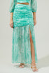 Judie Shirred Slit Maxi Skirt