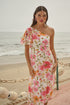 Maldonado Floral Royce One Shoulder Midi Dress
