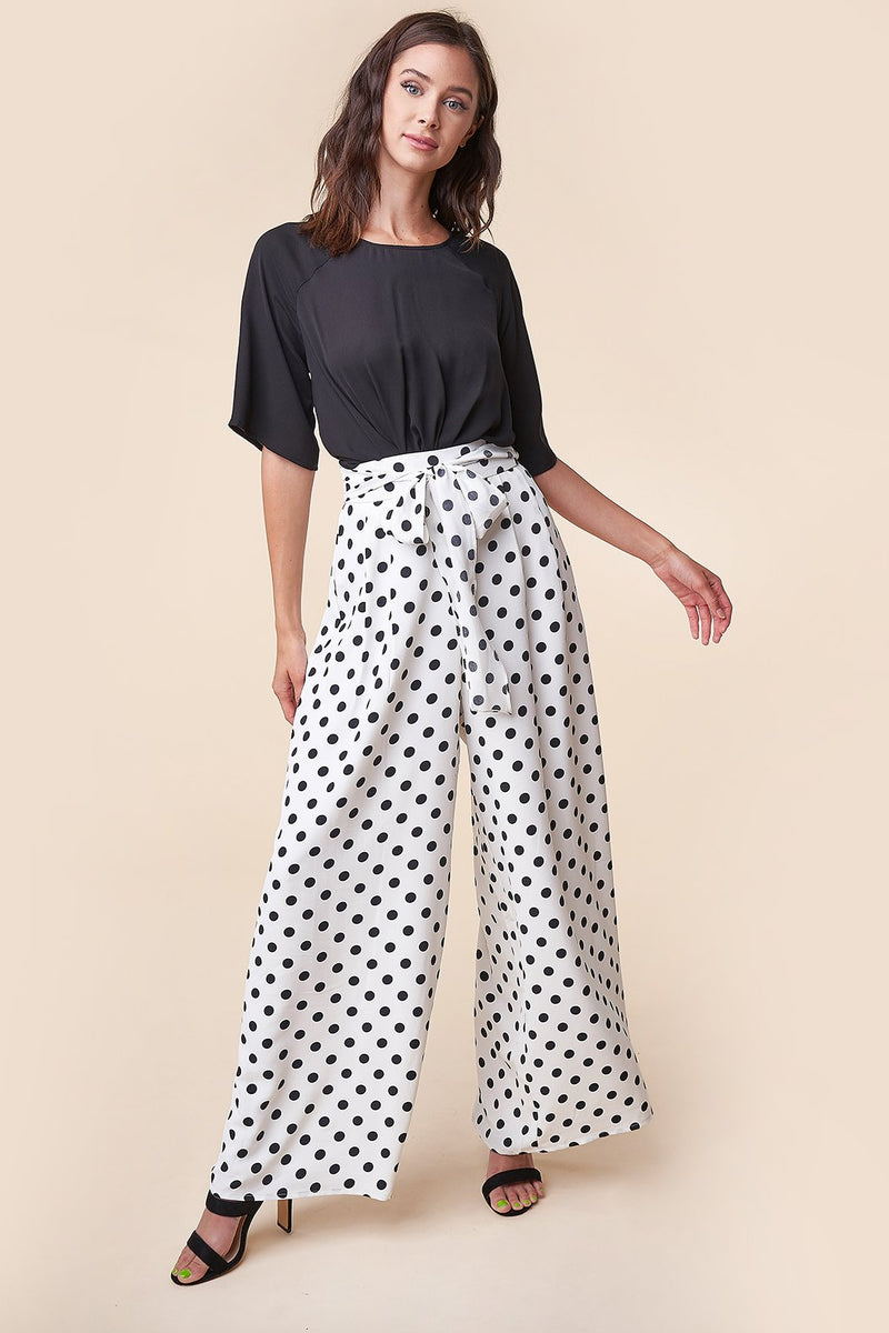 Wide Leg Polka Dot Pants