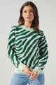 Joelle Zebra High Neck Tuck Sweater