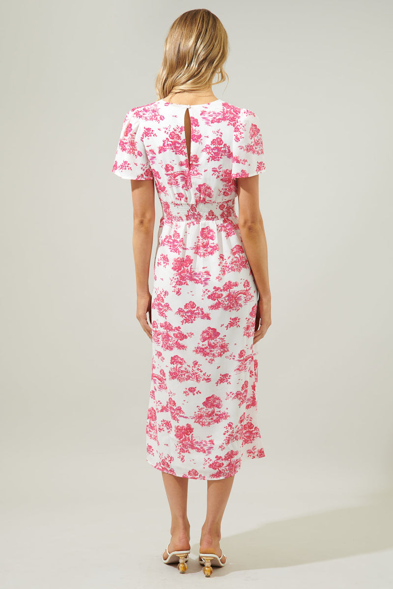 Ainsley Meadow Toile Bloom Midi Dress – Sugarlips