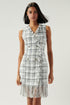 Kamia Plaid Fringe Hem Tweed Dress