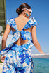 Gypsum Berry Floral Tie Back Cutout Midi Dress