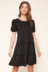 Maryam Tiered Cotton Knit Puff Sleeve Dress