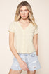 Macie Button Down Ribbed Knit Crop Top