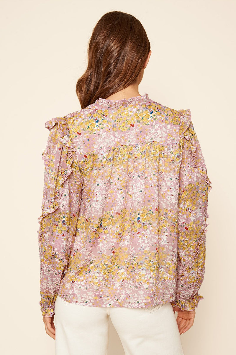 Belljar Floral Balloon Sleeve Blouse