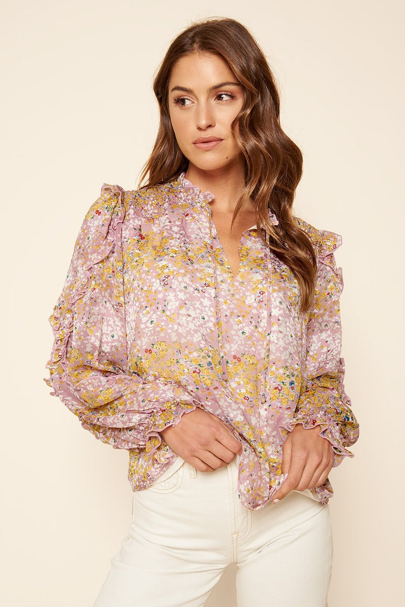 Belljar Floral Balloon Sleeve Blouse – Sugarlips