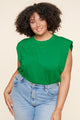 London Muscle Tee Cotton Knit Top Curve