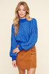 Cheshire Cobalt Eyelash Chevron Sweater