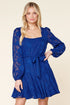 Zola Floral Burnout Square Neck Godet Dress