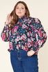 Garden State Wild Floral Mock Neck Blouse Curve