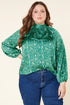 Gwendolyn Snake Mock Neck Blouse Curve