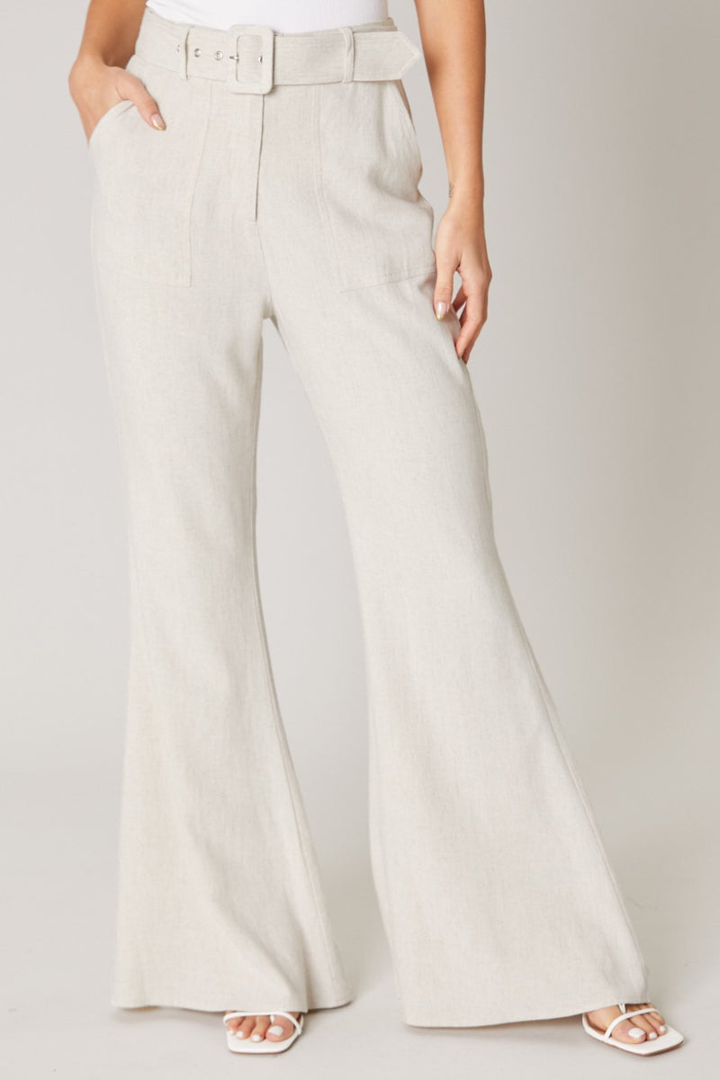 Linen bell bottom store pants