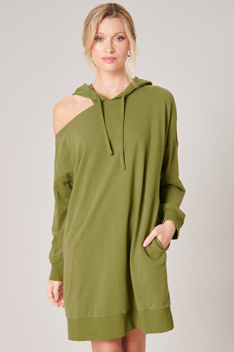 Deanna Cut Out French Terry Hoodie Dress – Sugarlips
