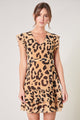 Java Leopard Tiered Ruffle Mini Dress