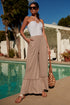 Ryder Ruffle Wide Leg Cotton Knit Pants