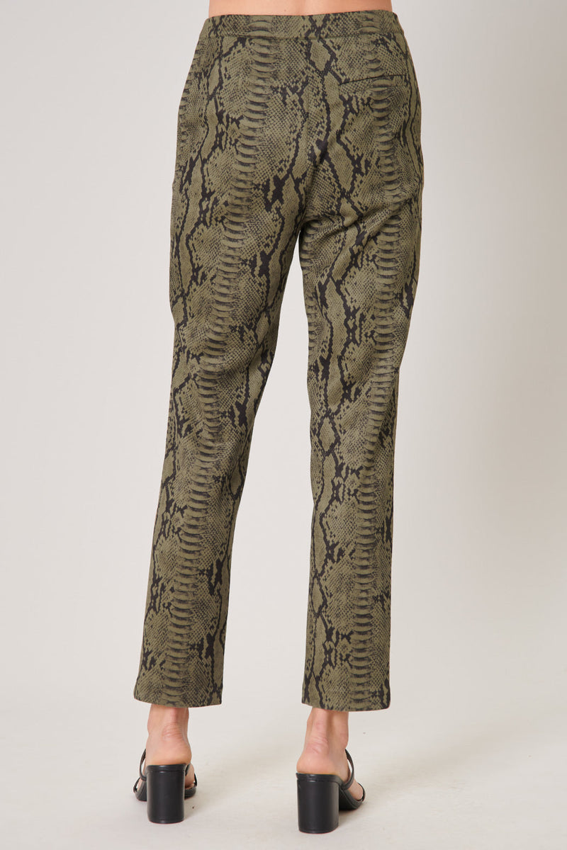 Born For This Faux Suede Snake Print Pants